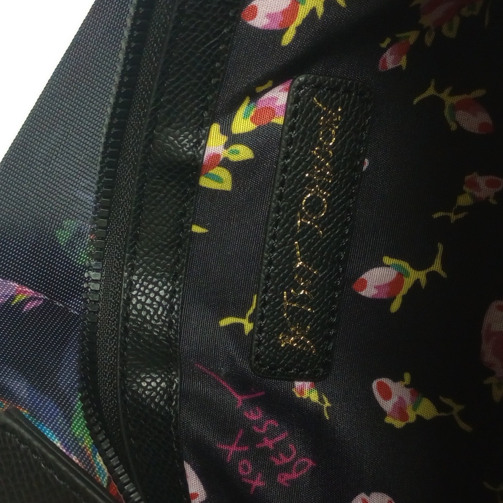 🆕 BETSEY JOHNSON "BIRDS OF PARADISE" BLACK CROSSBODY BAG WITH PULLOUT POUCH - Picture 11 of 15